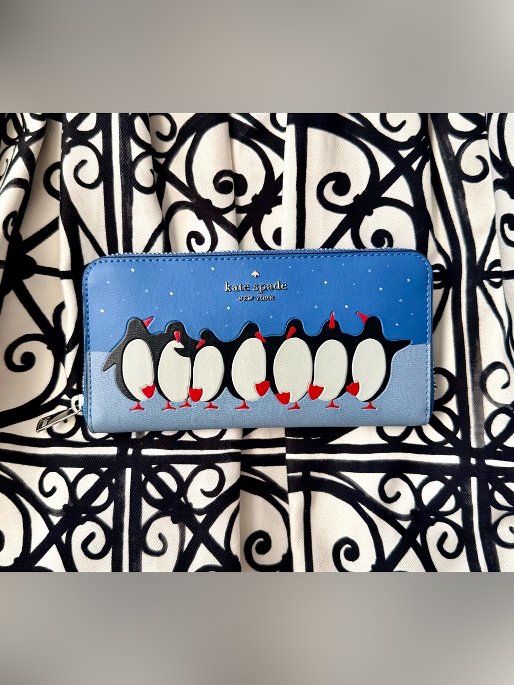 NWOT Kate Spade Arctic Friends Penguin Large Continental Wallet